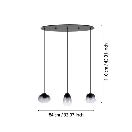 Eglo - Pakabinamas sietynas 3xE27/40W/230V