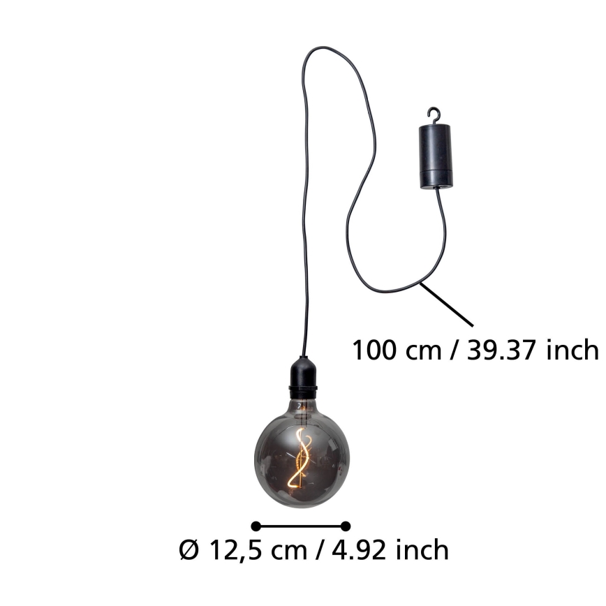 Eglo - Pakabinamas LED lauko šviestuvas LED/0,06W/6V 4xAA IP44 pilka