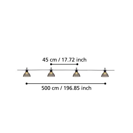 Eglo - LED Lauko dekoratyvinė grandinė 12xLED/0,066W/3,2V IP44