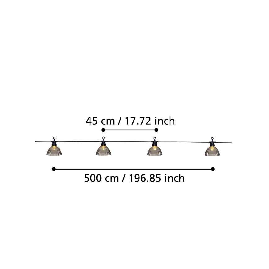 Eglo - LED Lauko dekoratyvinė grandinė 12xLED/0,066W/3,2V IP44
