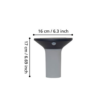 Eglo - LED lauko saulės šviestuvas su jutikliu 6xLED/0,03W/3,7V IP44
