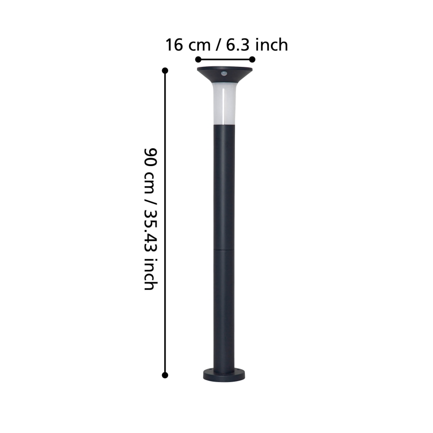 Eglo - LED Lauko saulės energijos lempa su jutikliu 6xLED/0,03W/3,7V 1500 mAh IP44