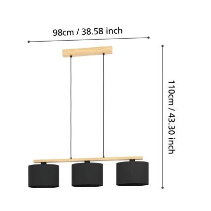 Eglo - Pakabinamas sietynas 3xE27/40W/230V