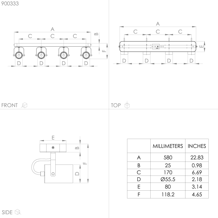 Eglo - LED Akcentinis šviestuvas 4xGU10/3W/230V
