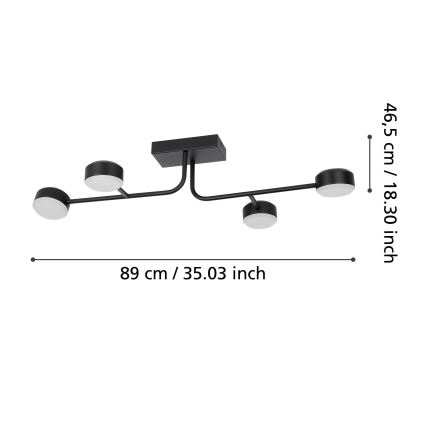 Eglo - LED Reguliuojamas ant pagrindo montuojamas sietynas 4xLED/6,8W/230V