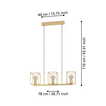 Eglo - Pakabinamas sietynas 3xE27/40W/230V