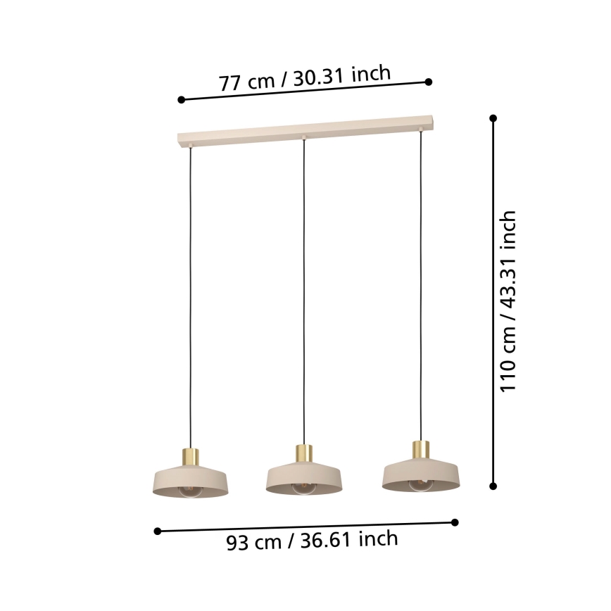 Eglo - Pakabinamas sietynas 3xE27/40W/230V