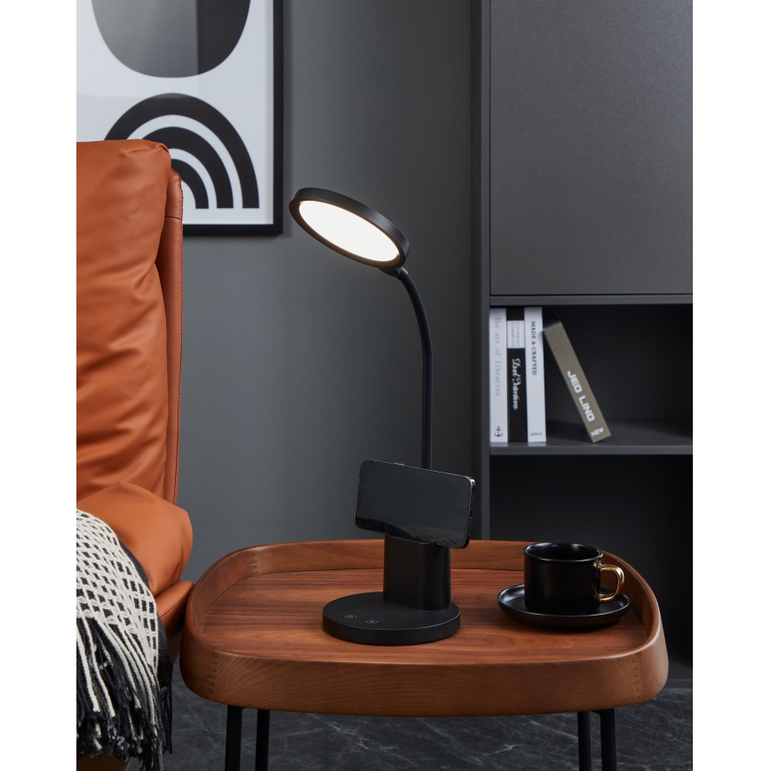 Eglo - LED Reguliuojama stalinė lempa LED/2,1W/5V 1500 mAh juoda