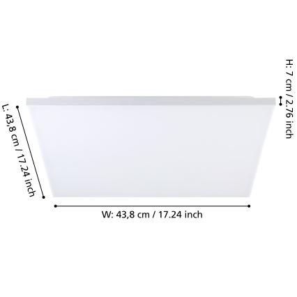 Eglo - LED RGBW Reguliuojamas lubinis šviestuvas LED/20,5W/230V 3000-6500K + valdymo pultas