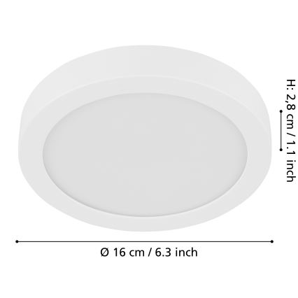 Eglo - LED Reguliuojamas lubinis šviestuvas LED/11W/230V baltas