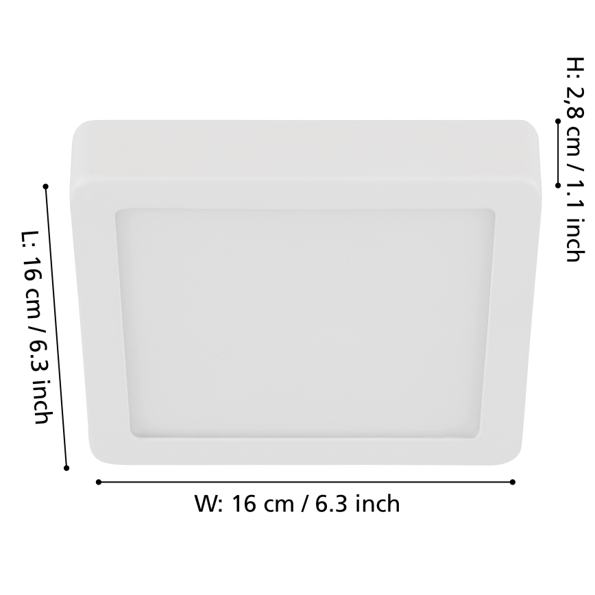 Eglo - LED Reguliuojamas lubinis šviestuvas LED/11W/230V baltas