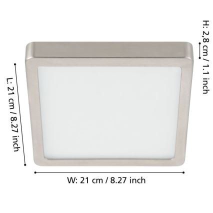 Eglo - LED Pritemdomas lubinis šviestuvas LED/17W/230V matinis chromas