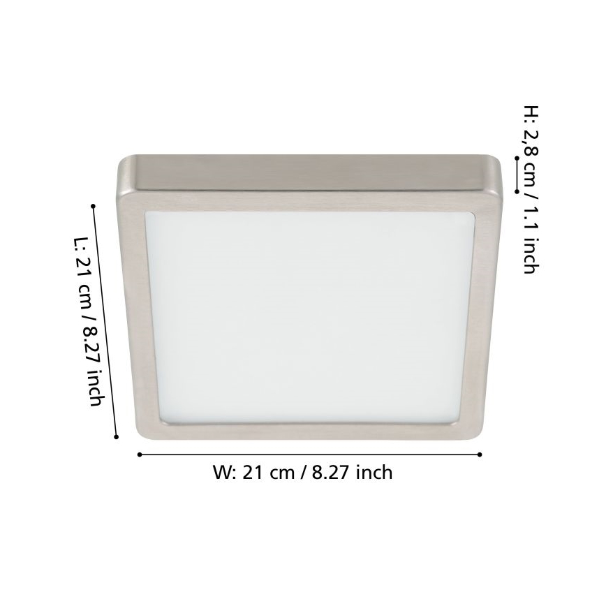 Eglo - LED Pritemdomas lubinis šviestuvas LED/17W/230V matinis chromas