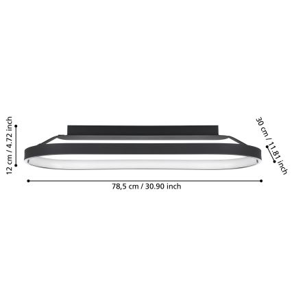 Eglo - LED Reguliuojamas lubinis šviestuvas  LED/27W/230V