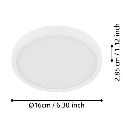 Eglo - LED Vonios lubinis šviestuvas LED/11W/230V IP44 baltas