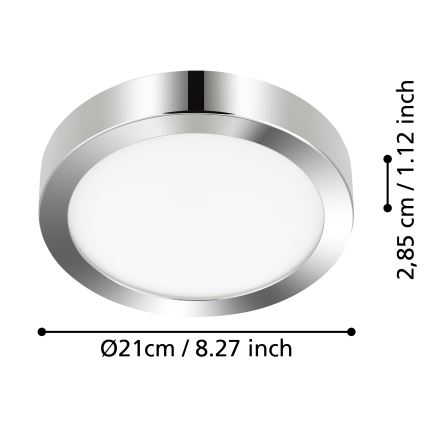 Eglo - LED lubinis vonios šviestuvas LED/17W/230V IP44 blizgus chromas