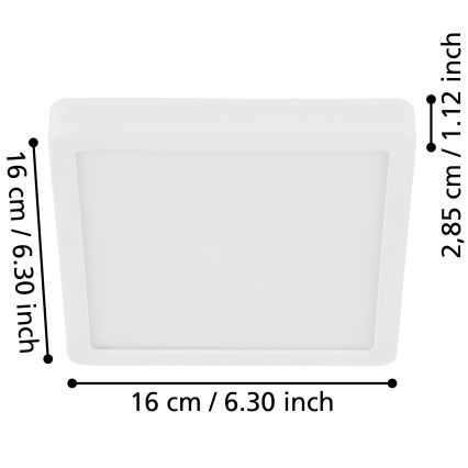 Eglo - LED Vonios lubinis šviestuvas LED/11W/230V IP44 baltas