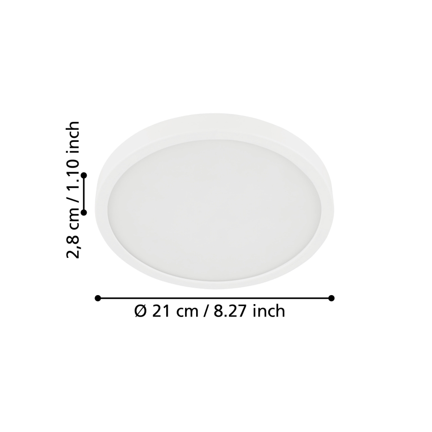 Eglo - LED lubinis vonios šviestuvas LED/17W/230V balta IP44