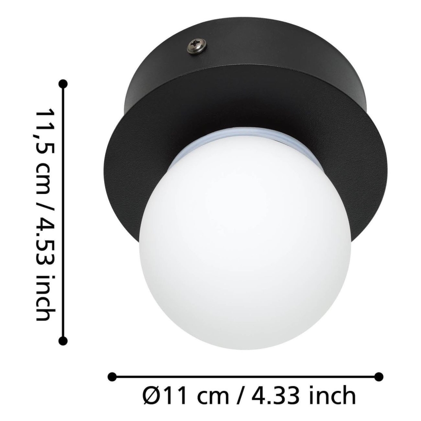 Eglo - LED lubinis vonios šviestuvas LED/3,3W/230V IP44 juoda