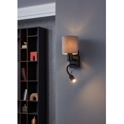 Eglo - LED sieninis šviestuvas 1xE27/40W/230V + LED/3,8W ruda
