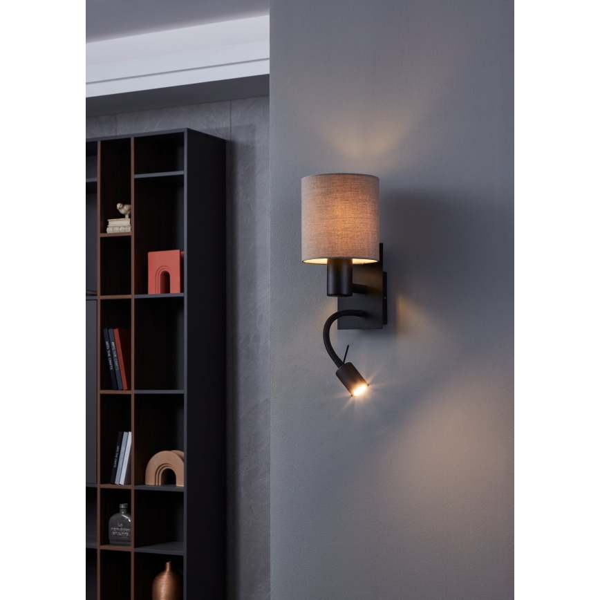 Eglo - LED sieninis šviestuvas 1xE27/40W/230V + LED/3,8W ruda