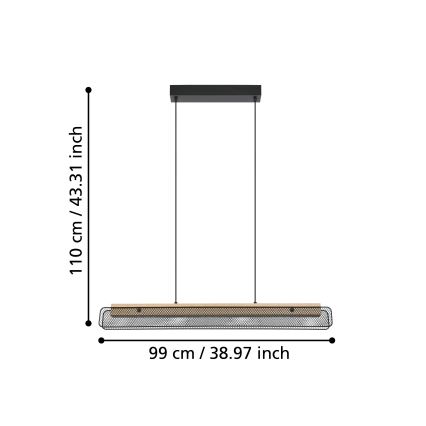 Eglo - LED RGBW Reguliuojamas pakabinamas sietynas LED/34W/230V 2700-6500K