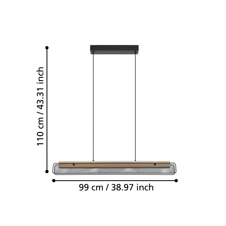 Eglo - LED RGBW Reguliuojamas pakabinamas sietynas LED/34W/230V 2700-6500K