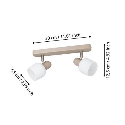 Eglo - Akcentinis apšvietimas 2xE14/18W/230V