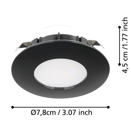 Eglo - KOMPLEKTAS 3x LED įleidžiamas lubinis vonios šviestuvas PINEDA LED/4,9W/230V IP44