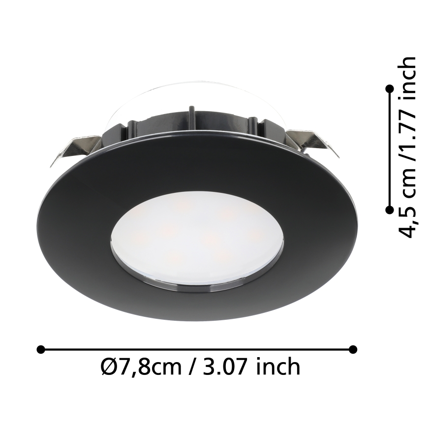 Eglo - KOMPLEKTAS 3x LED įleidžiamas lubinis vonios šviestuvas PINEDA LED/4,9W/230V IP44