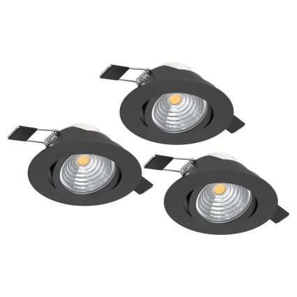 Eglo - RINKINYS 3x LED Reguliuojami įleidžiami šviestuvai SALICETO LED/6W/230V