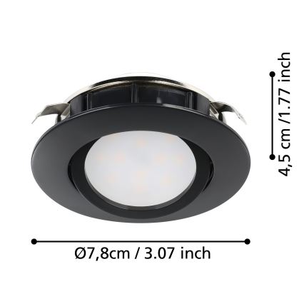 Eglo - RINKINYS 3x LED Reguliuojamas įleidžiamas šviestuvas PINEDA LED/5,5W/230V