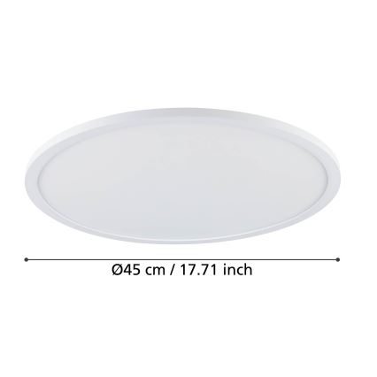 Eglo - LED Pritemdomas lubinis šviestuvas LED/33,5W/230V diametras 45 cm balta