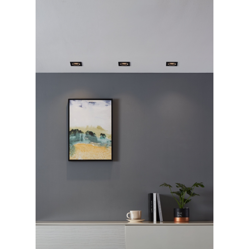 Eglo - LED RGBW Pritemdomas įleidžiamas lubinis šviestuvas LED/4,7W/230V juoda
