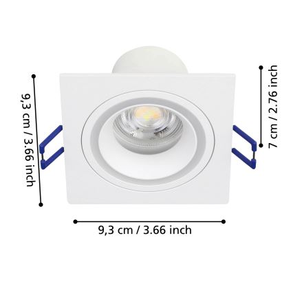 Eglo - LED RGBW Pritemdomas įleidžiamas lubinis šviestuvas LED/4,7W/230V balta