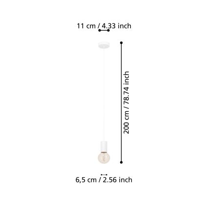 Eglo - Pakabinamas sietynas 1xE27/40W/230V balta