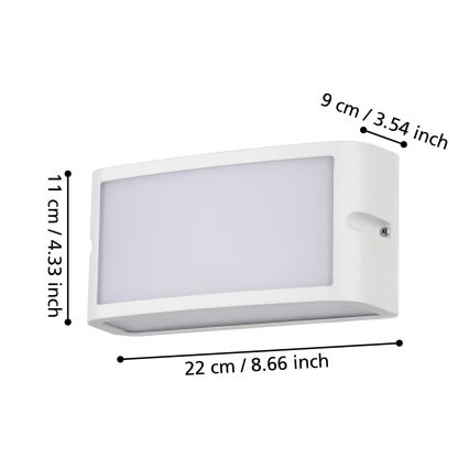 Eglo - LED sieninis lauko šviestuvas LED/10,5W/230V balta IP54