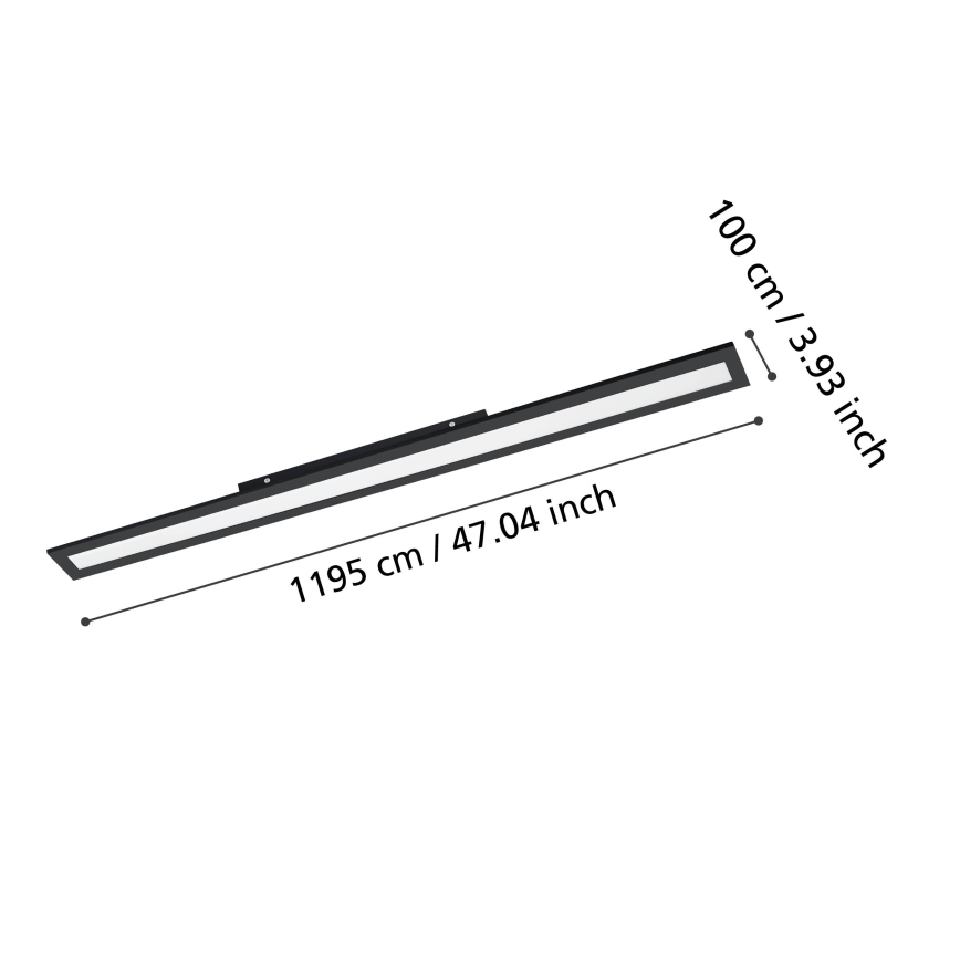 Eglo - LED lubinis šviestuvas LED/38W/230V 120x10 cm juoda
