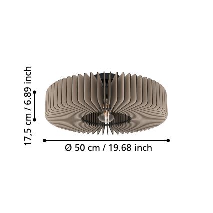 Eglo - Lubinis šviestuvas 1xE27/40W/230V pilka