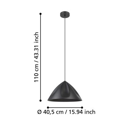 Eglo - Pakabinamas sietynas 1xE27/40W/230V juoda