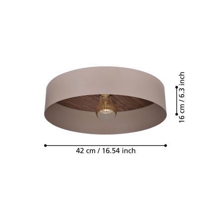 Eglo 900838 - Lubinis šviestuvas DUAIA 1xE27/40W/230V ruda