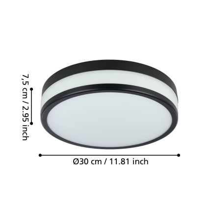 Eglo - LED lubinis vonios šviestuvas LED/17,1W/230V IP44 juoda