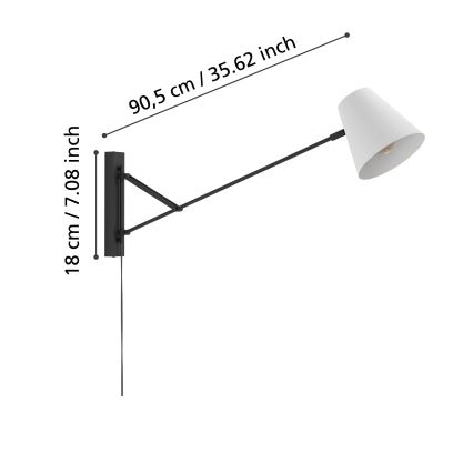 Eglo - Sieninis šviestuvas 1xE27/40W/230V