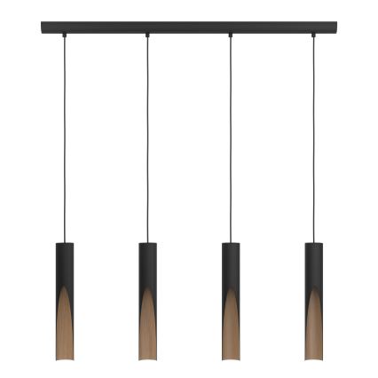 Eglo - LED Pakabinamas sietynas 4xGU10/4,5W/230V juoda/ruda