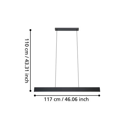 Eglo - LED RGBW Reguliuojamas pakabinamas sietynas LED/38W/230V 2700-6500K juoda