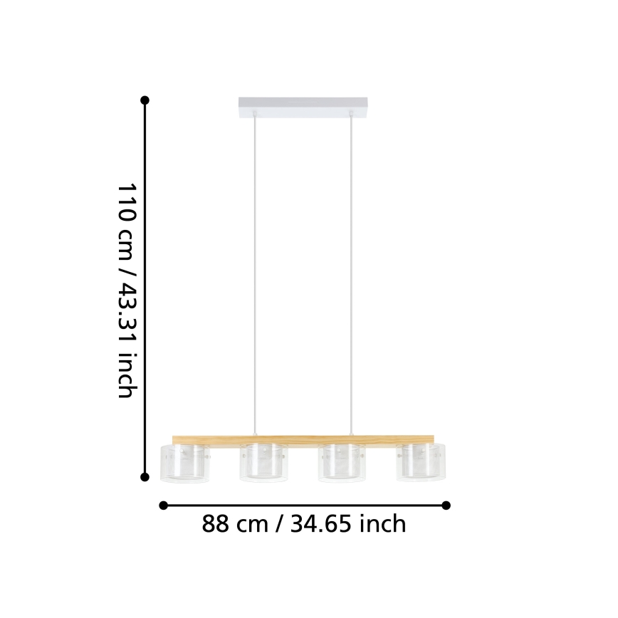 Eglo - LED RGBW Reguliuojamas pakabinamas sietynas 4xLED/3,7W/230V 2700-6500K