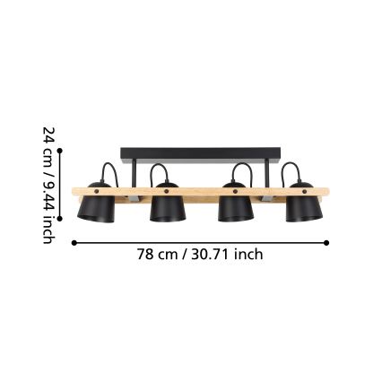 Eglo - LED RGBW Tvirtinamas pritemdomas sietynas 4xLED/3,7W/230V 2700-6500K