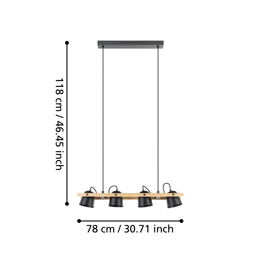 Eglo - LED RGBW Reguliuojamas pakabinamas sietynas 4xLED/3,7W/230V 2700-6500K