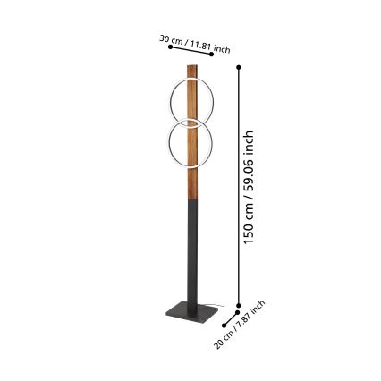 Eglo - LED toršeras 2xLED/12W/230V 3000K ruda/juoda