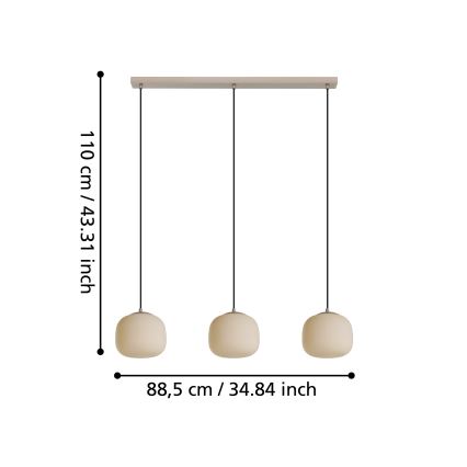 Eglo - Pakabinamas sietynas 3xE27/40W/230V